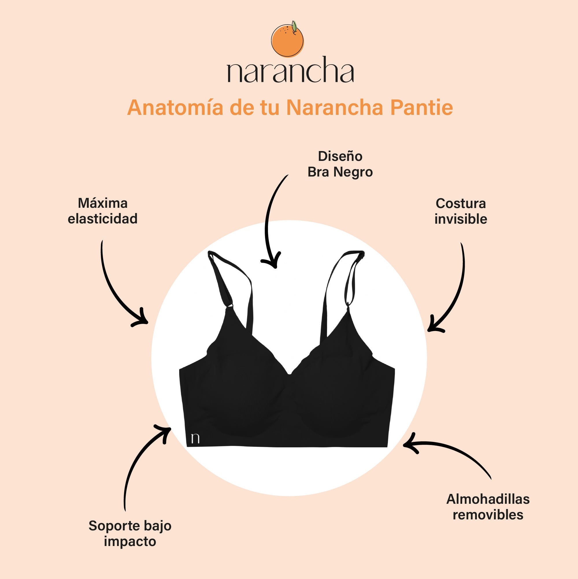 Brasier Seamless sin varilla Negro
